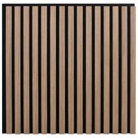 Akoestische wandpanelen 8 st latten 60,5x60 cm eikenfineer - thumbnail