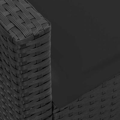 Tuinbank met kussens poly rattan zwart Tuinbank met kussens poly rattan zwart