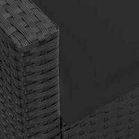 Tuinbank met kussens poly rattan zwart - thumbnail