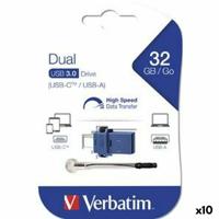 USB stick Verbatim GO SPEED DUAL Blauw 32 GB (10 Stuks) - thumbnail