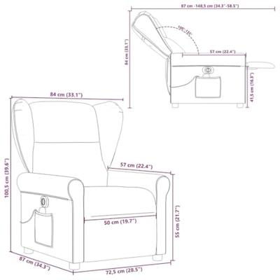 Massagestoel elektrisch verstelbaar stof donkergroen