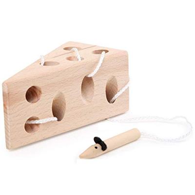 Small Foot - kaas en muis houten rijgspel
