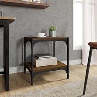 Tv-meubel 40x33x41 cm bewerkt hout en staal bruineikenkleurig - thumbnail