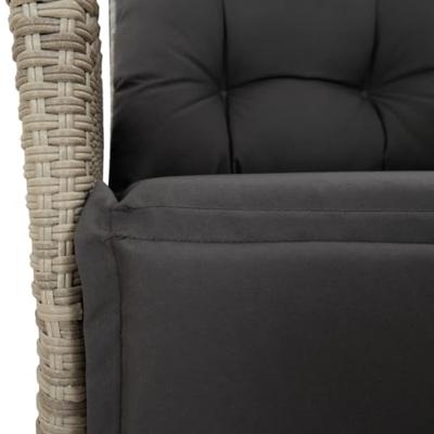 9-delige Tuinset met kussens poly rattan lichtgrijs