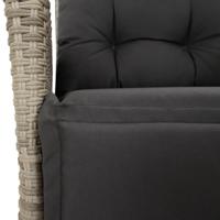 9-delige Tuinset met kussens poly rattan lichtgrijs - thumbnail