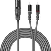XLR-Audiokabel | XLR 3-pins male - 2x RCA male | 1,5 m | Grijs - thumbnail