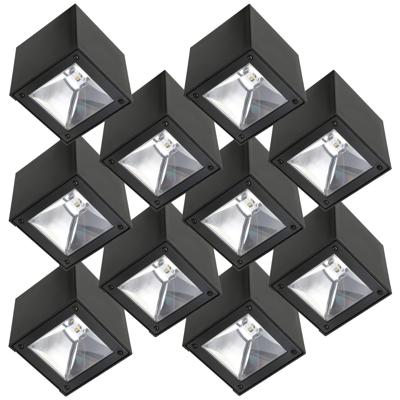 Set 10 stuks LED Solar Cube wandlamp zwart vierkant Set 10 stuks LED Solar Cube wandlamp zwart vierkant