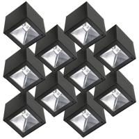 Set 10 stuks LED Solar Cube wandlamp zwart vierkant - thumbnail