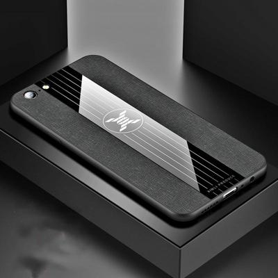 Voor OPPO A57 XINLI stiksels doek Textue schokbestendige TPU beschermhoes (zwart)