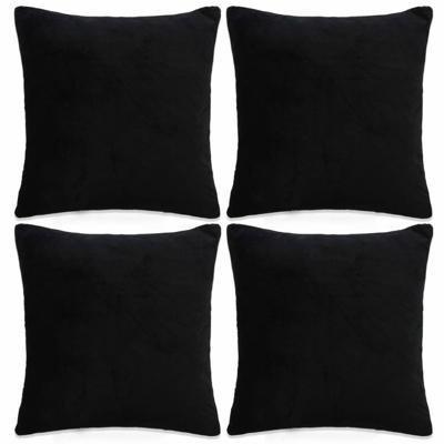 vidaXL Kussenhoezen 4 st 80x80 cm stof zwart