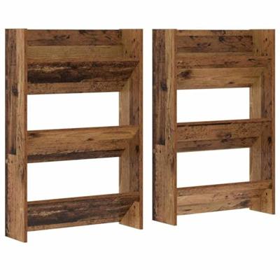 VidaXL Schoenenkast 2 pcs oudhout 60 x 18 x 90 cm bewerkt hout