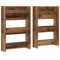Wand Schoenenkasten met plank 2 pcs Oud hout Bewerkt hout - thumbnail