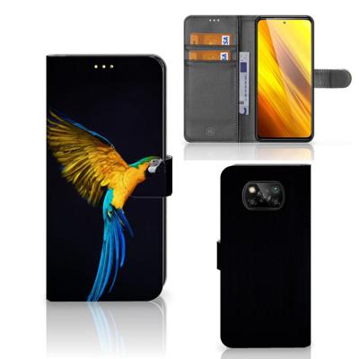 Xiaomi Poco X3 | Poco X3 Pro | Telefoonhoesje | Met pasjeshouder | Papegaai