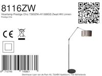 Steinhauer Vloer LeeslampPrestige Chic zwart met 40cm taupe velourse kap - 8116ZW - thumbnail