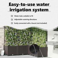 Tuin Bloempot 5 pcs Bruin Staal - thumbnail