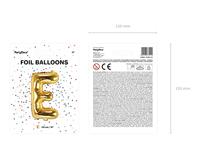 Folieballon Goud Letter &apos;E&apos; - 35cm - thumbnail