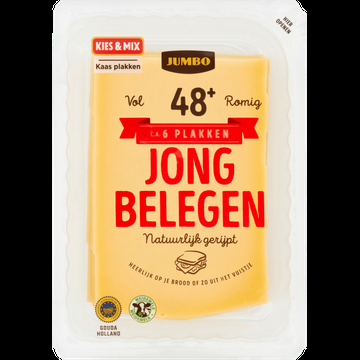 Jumbo Jong Belegen Kaas 48+ Plakken 190 g