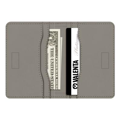 Valenta Leather Card Wallet Snap Grey