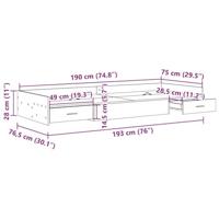 Opbergbedframe met hoofdeinde Zwart Eiken 75 x 190 cm Bewerkt hout - thumbnail