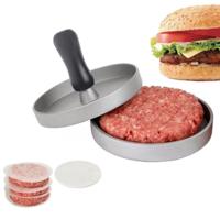 Huishoudelijke Food Grade aluminiumlegering keuken Non-stick Coating druk vlees Patty Cake Hamburger schimmel met 40 PC's zijdige siliconen Papers - thumbnail