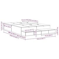 Opbergbedframe Beton Grijs 236.5 x 150 x 31.5 cm Bewerkt hout - thumbnail