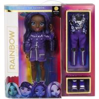 Rainbow High Krystal Bailey – indigo (donkerblauw-paarse) modepop met 2 complete mix & match-outfits en accessoires - thumbnail