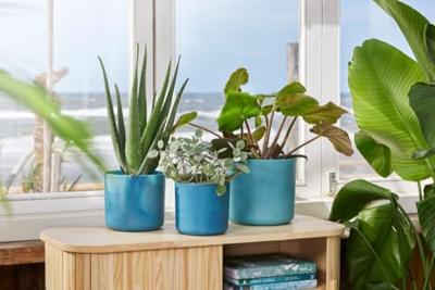 Elho bloempot ocean collection rond 18x17cm atlantisch blauw