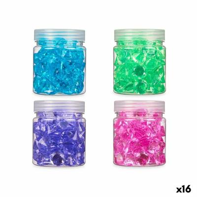 Decoratieve stenen Gift Decor Blauw Groen Paars Roze 150 g Diamant (16 Stuks)