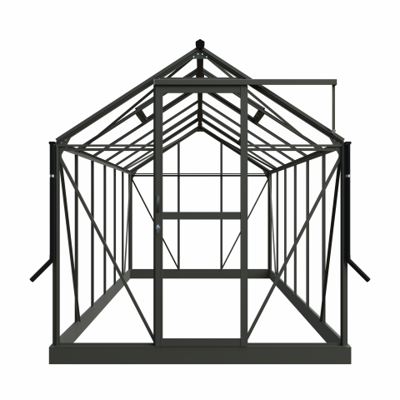 Royal Well Mary IV aluminium tuinkas 212x430 cm groengrijs- - Veiligheidsglas- Royal Well Royal Well Mary IV aluminium tuinkas 212x430 cm groengrijs- - Veiligheidsglas- Royal Well