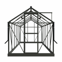 Royal Well Mary IV aluminium tuinkas 212x430 cm groengrijs- - Veiligheidsglas- Royal Well - thumbnail