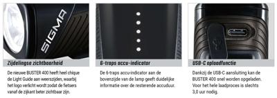 Koplamp Sigma Buster 400 met siliconenhouder