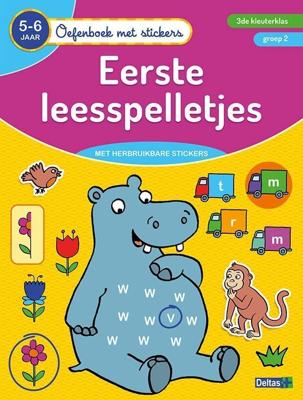 Oefenboek met stickers - Eerste leesspelletjes (5-6 j.)