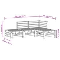 4-delige Loungeset massief grenenhout wit - thumbnail