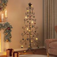 Kerstdecoratie kerstboom 180 cm metaal zwart - thumbnail