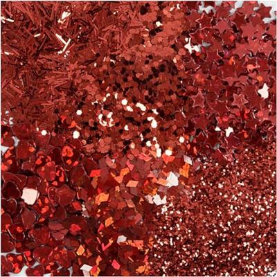 Creotime metallic glitter rood 6 x 5 gram