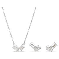 Swarovski 5665829 Set Ketting + Oorknoppen Mesmera zilverkleurig-wit 38-42 cm - thumbnail