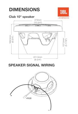 JBL Club Marine 10 inch (250 mm) - Subwoofer - 300W RMS - 7 LED Modes - Incl. Witte & Grijze Grill JBL Club Marine 10 inch (250 mm) - Subwoofer - 300W RMS - 7 LED Modes - Incl. Witte & Grijze Grill