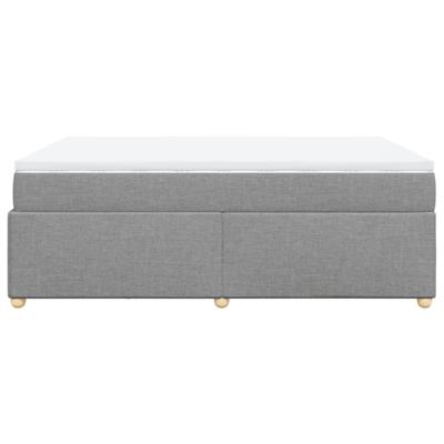 Boxspring met matras stof lichtgrijs 140x200 cm - thumbnail