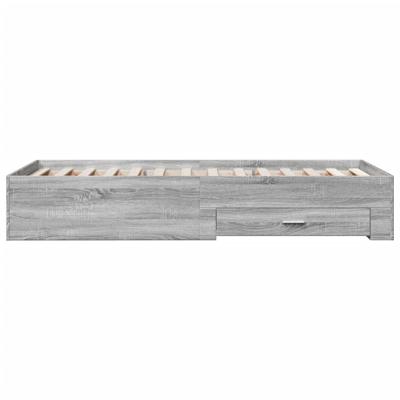 Bedframe met lades bewerkt hout grijs sonoma eiken 140x200 cm Bedframe met lades bewerkt hout grijs sonoma eiken 140x200 cm