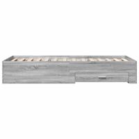 Bedframe met lades bewerkt hout grijs sonoma eiken 90x200 cm - thumbnail