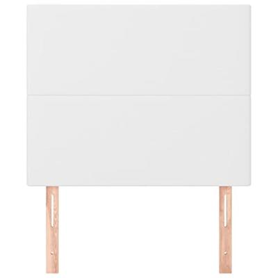 Hoofdborden 2 st 100x5x78/88 cm kunstleer wit - thumbnail