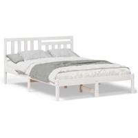 Bedframe met hoofdeinde Wit 120 x 190 cm Massief grenenhout - thumbnail