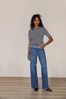 Studio Anneloes Luna Stripe Short Slv Pullover 91510 9011 Black/off White - thumbnail