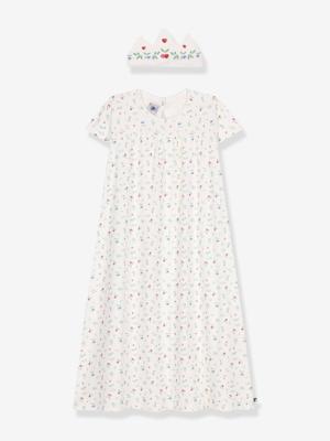 Nachthemd en kroontje kind PETIT BATEAU wit