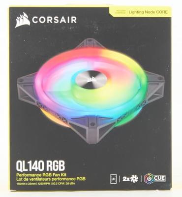 Corsair CORSAIR iCUE QL140 RGB - System Schrank-Gebläseset PC-ventilator Zwart, Grijs (b x h x d) 14 x 14 x 2.5 cm Incl. LED-verlichting