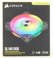 Corsair CORSAIR iCUE QL140 RGB - System Schrank-Gebläseset PC-ventilator Zwart, Grijs (b x h x d) 14 x 14 x 2.5 cm Incl. LED-verlichting - thumbnail
