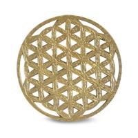 Muurdecoratie Flower of Life Messing Afwerking (15 cm) - thumbnail