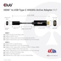 Club 3D HDMI to USB Type-C 4K60Hz Active Adapter M/F - thumbnail