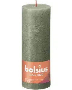 Stompkaars rustiek shine d10h30cm fr.olive Stompkaars rustiek shine d10h30cm fr.olive