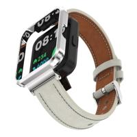 Leren band met case - Roomwit - Xiaomi Redmi Watch 2 (Lite) - thumbnail